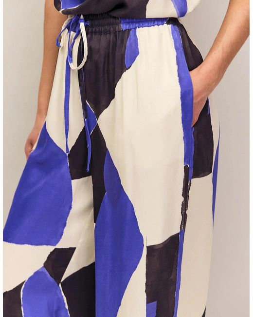 Ro&zo Blue Abstract Print Trousers