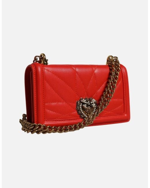 Dolce & Gabbana Red Devotion Quilted Crossbody Phone Bag
