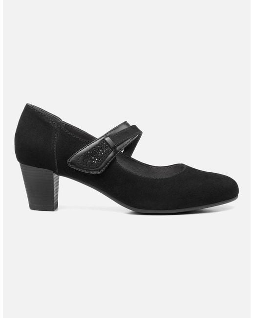 Hotter Black Samba Mary Jane Court Shoes