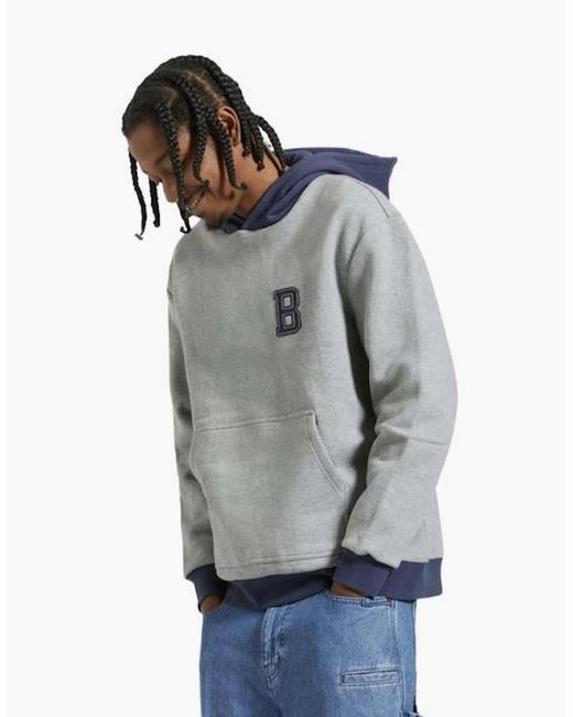 Brixton Blue Retro Heavyweight Relaxed Hoodie for men