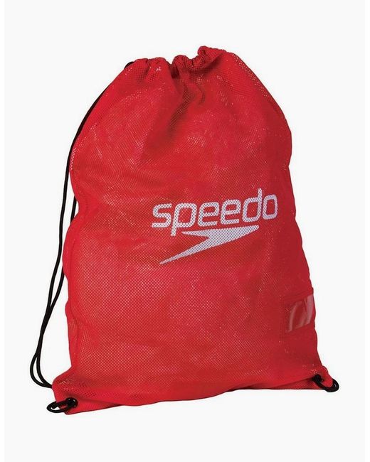 Speedo Red Wet Kit Mesh Drawstring Bag