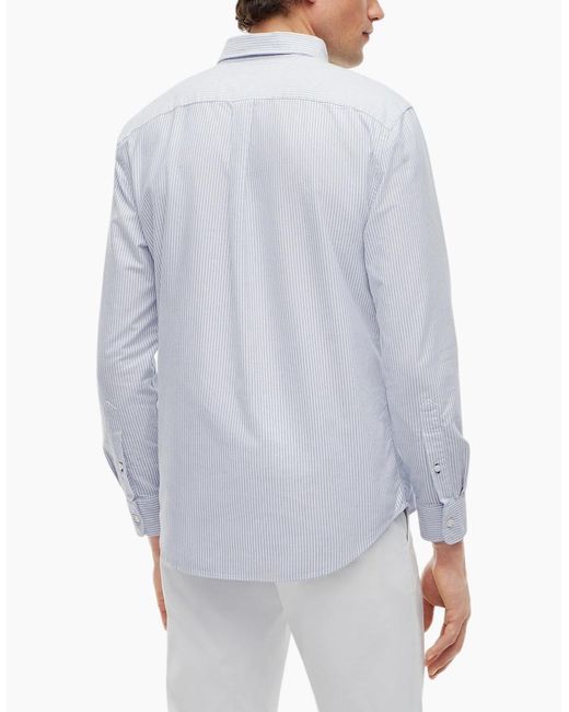 Tommy Hilfiger Gray Oxford Shirts Long Sleeve Cotton for men