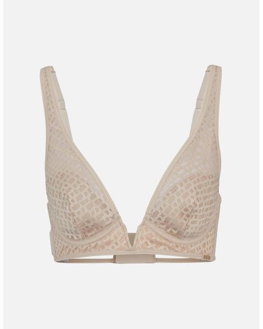 Boss Natural Monogram Lace Triangle Bra