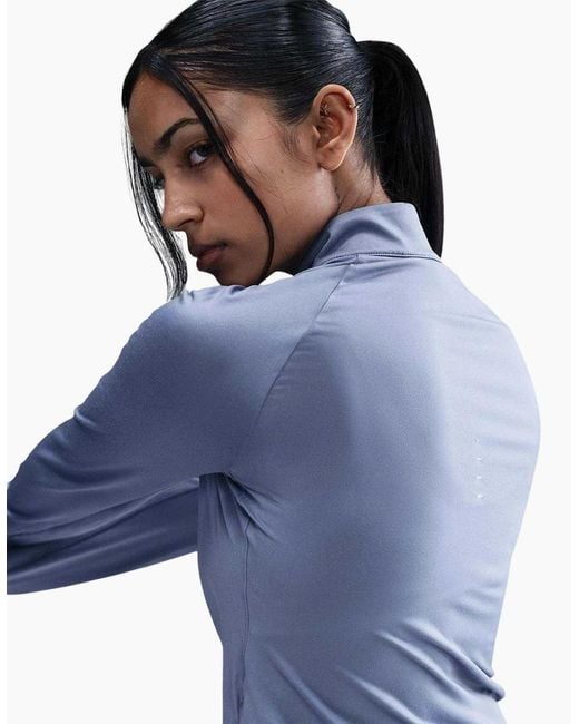 Nike Blue Ladies Swift Quarter Zip Running Top