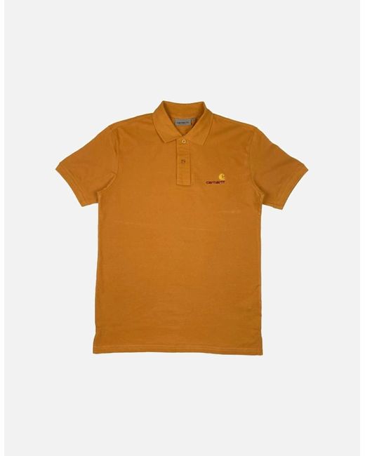 Carhartt Brown Sunset American Script Polo Shirt for men