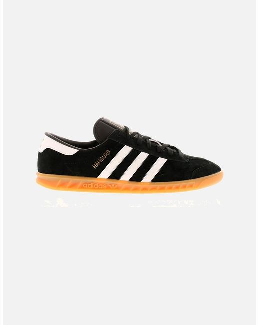 Adidas Originals Black Trainers Hamburg Leather Lace Up Uk Size for men