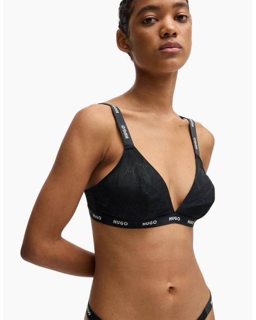 Boss Black Sporty Logo Lace Triangle Bra