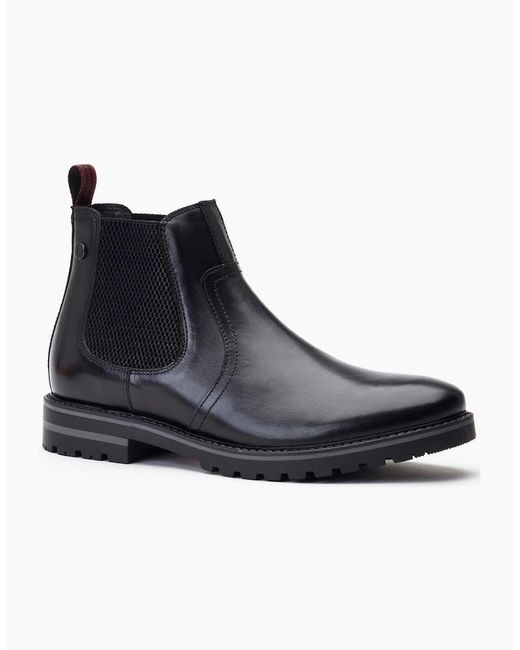 Base London Black Cutler Waxy Chelsea Boots for men