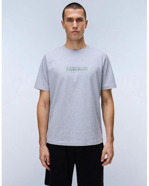 Napapijri White Box Logo Short Sleeve T-Shirt for men