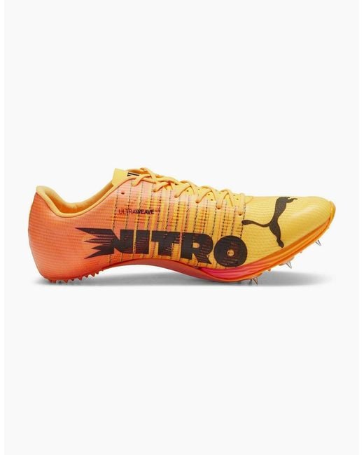 PUMA Orange Evospeed Sprint Nitro 2 Track Running Spikes for men