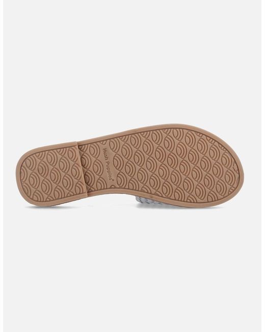 Hush Puppies White Hetty Slide Leather Wide Sandals