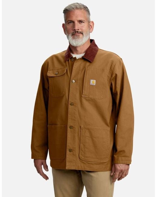 Carhartt Brown Carhartt Duck Loose Fit Chore Coat Jacket for men