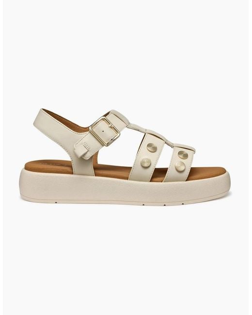 Geox White D Camalei Studded Sandals