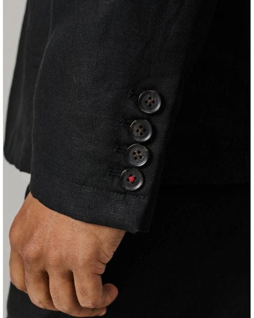 aubi Gray Belvedere Relaxed Linen Jacket for men