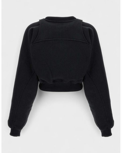 Off-White c/o Virgil Abloh Black Off Stamp Round Crop Crewneck