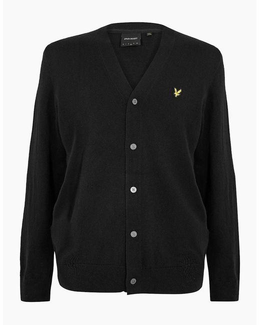 Lyle & Scott Black V-Neck Long Sleeve Sweater for men
