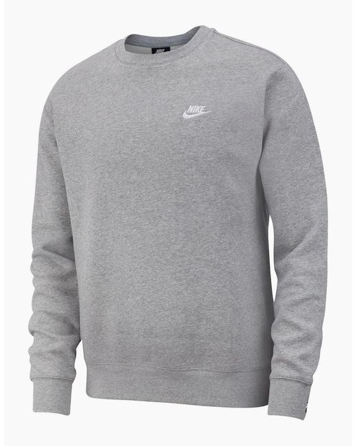 Nike Gray Wordmark Crew Neck Long Sleeve Sweatshirt for men