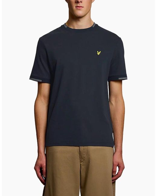 Lyle & Scott Blue Lyle & Scott Fine Tipped T-Shirt Dark for men