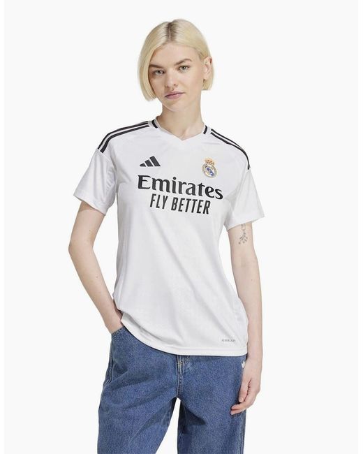 Adidas White Jersey Raglan Sleeve V-Neck Competition T-Shirt