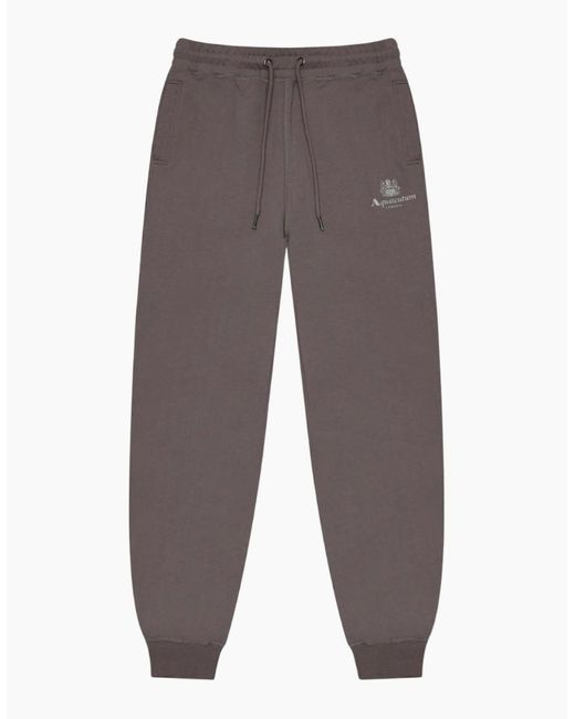 Aquascutum Brown Active Basic Rib Moonrock Trackpant for men