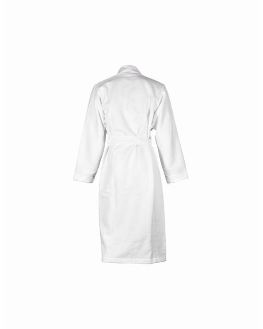 Boss White Kimono Luxe Waffle Towelling Dressing Gown for men