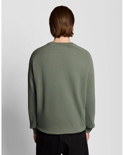 Lyle & Scott Green Cotton Marl Raglan Sweatshirt for men