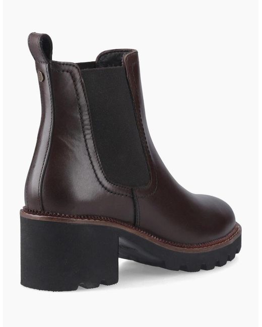 Hush Puppies Brown Gaia Leather Chocolate Heeled Chelsea Boots