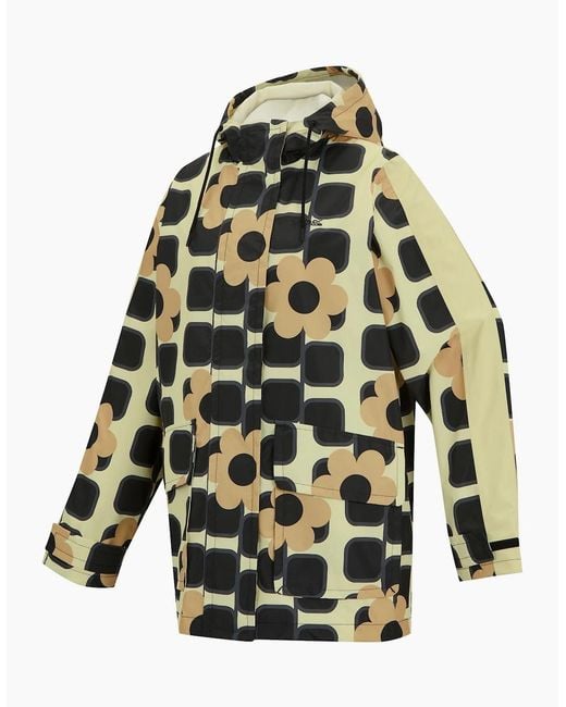 Regatta White Ladies Orla Kiely Giant Square Flower Mid Length Waterproof Jacket