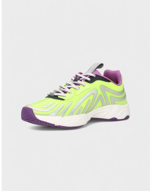 Acne Metallic Buzz Neon Trainers Contrast Sneaker