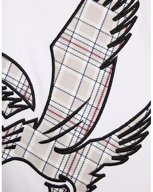 Lyle & Scott White Check Eagle Cotton T-Shirt for men