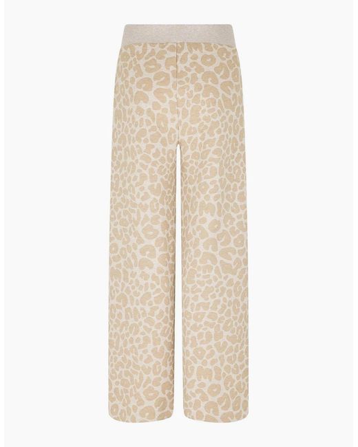 Boss Natural Leopard Patterned Wide Leg Joggers
