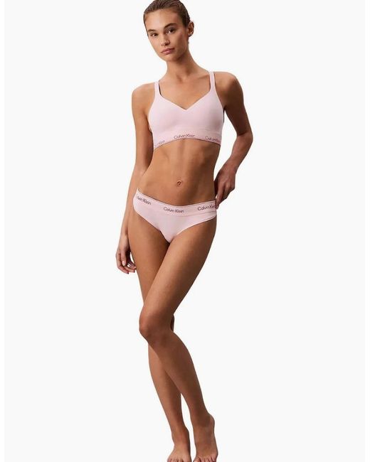 Calvin Klein Brown Icon Cotton Modal Thong, Potpourri