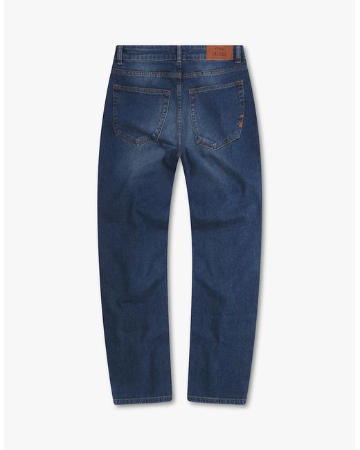 Vingt Quatre Denim Blue Vingt Quatre Straight Fit Mid Jeans