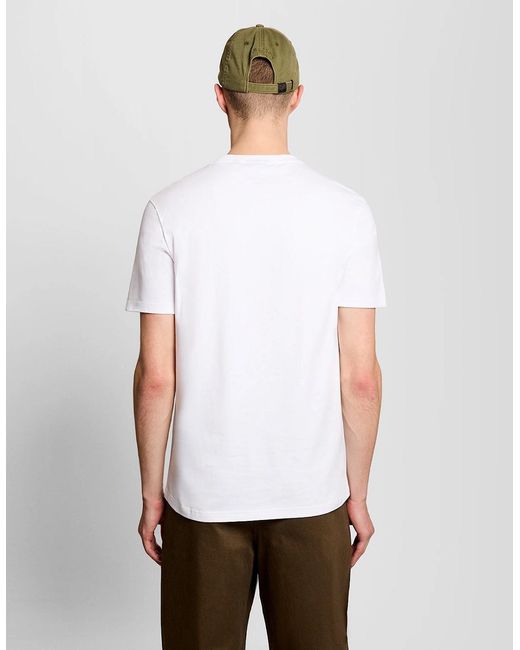 Lyle & Scott White Check Eagle Cotton T-Shirt for men