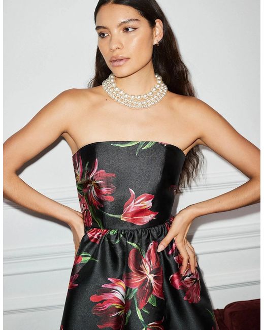 Ro&zo Red Hannah Hand Painted Tulip Mini Dress