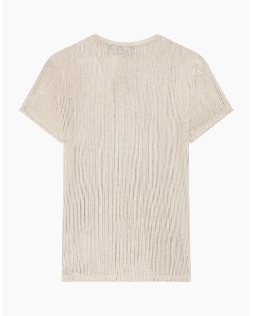 Ted Baker Natural Katrino Metallic Short Sleeve Crew Neck T-Shirt