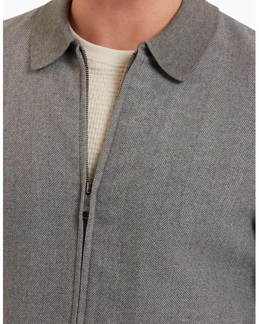 Ted Baker Gray Dejo Herringbone Front Zip Through Jacket for men