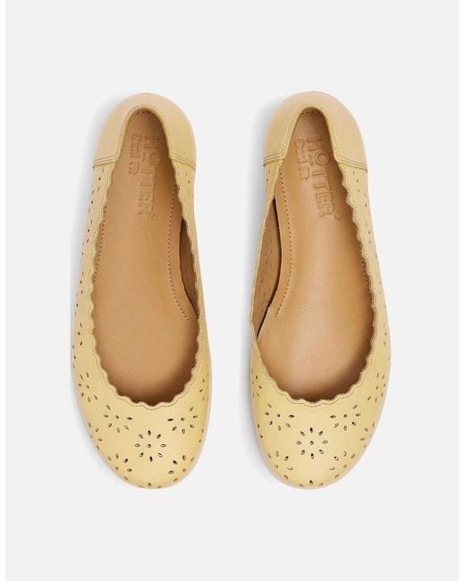 Hotter White Eider Ballet Pumps