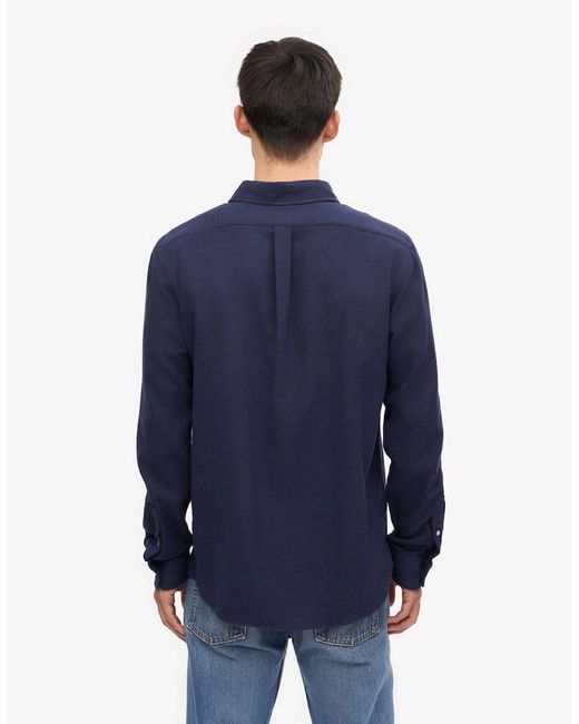 COLORFUL STANDARD Blue Organic Flannel Shirt for men