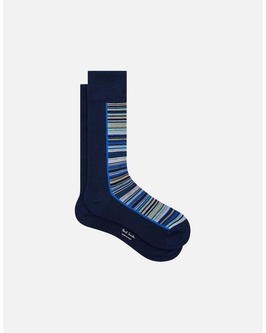 Paul Smith Blue Half Signature Socks 47 for men