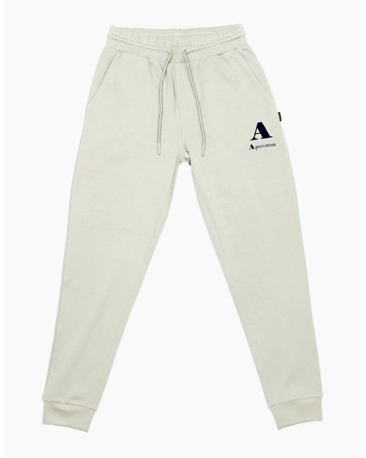 Aquascutum White Solid Patterned Slim Tapered Joggers for men