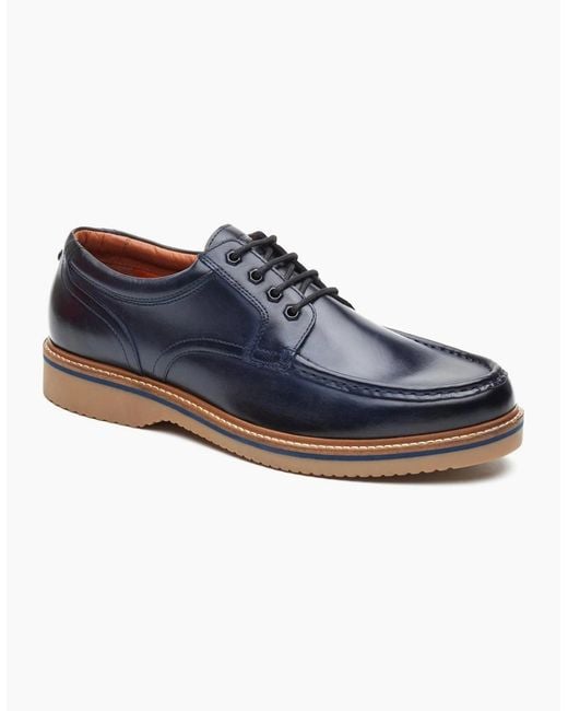 Base London Blue Langdon Apron Toe Shoes for men