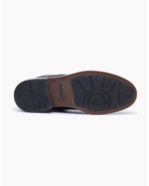 Hush Puppies Black Irwin Leather Ankle Boots for men