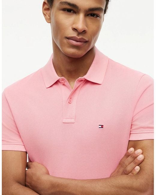Tommy Hilfiger Pink Garment Dyed Regular Fit Polo for men