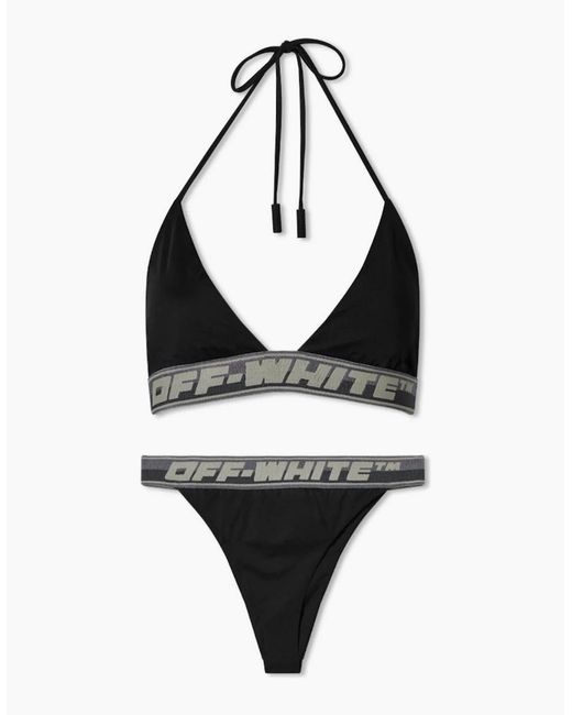 Off-White c/o Virgil Abloh White Logo Band Bikini Swim Wear