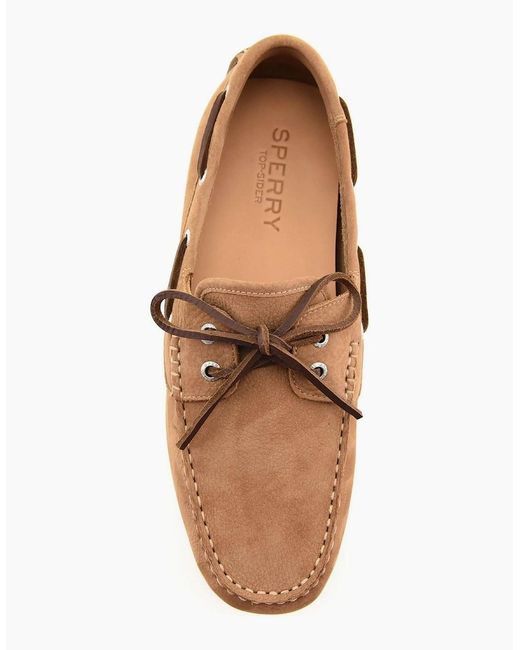Sperry Top-Sider Brown Sperry Orland 2-Eye Driver Leather Tan Boat Shoes for men