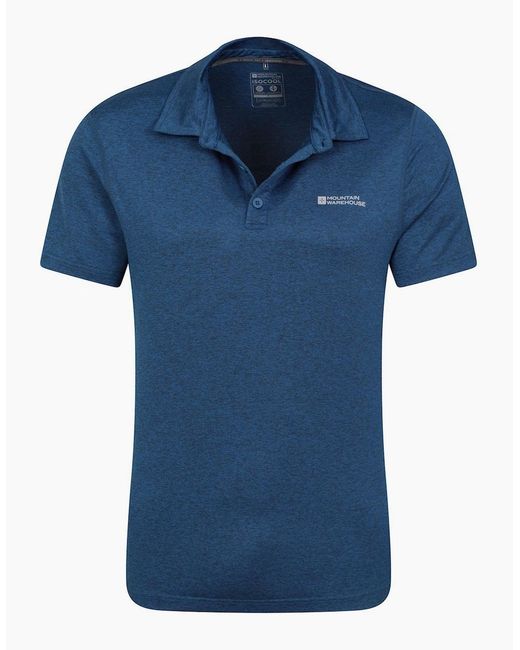 Mountain Warehouse Blue Deuce Isocool Polo Shirt for men