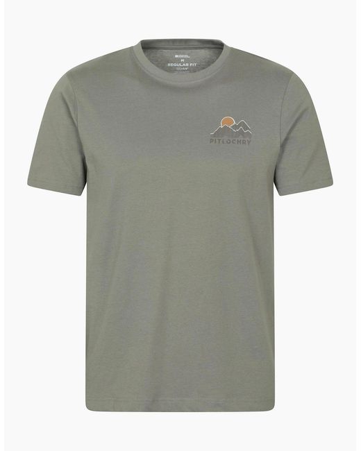 Mountain Warehouse Gray Pitolchry Mountain Cotton T-Shirt for men