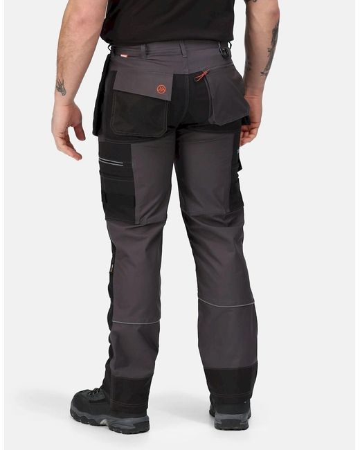 Regatta Black Professional Softshell Stretch Work Trousers for men