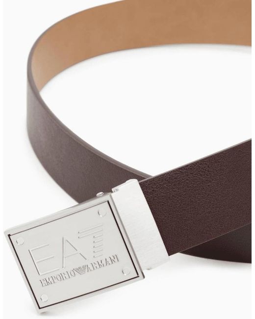 EA7 Gray Tan Reversible Belt for men